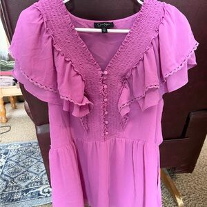 Jessica Simpson Pink Ruffled Blouse